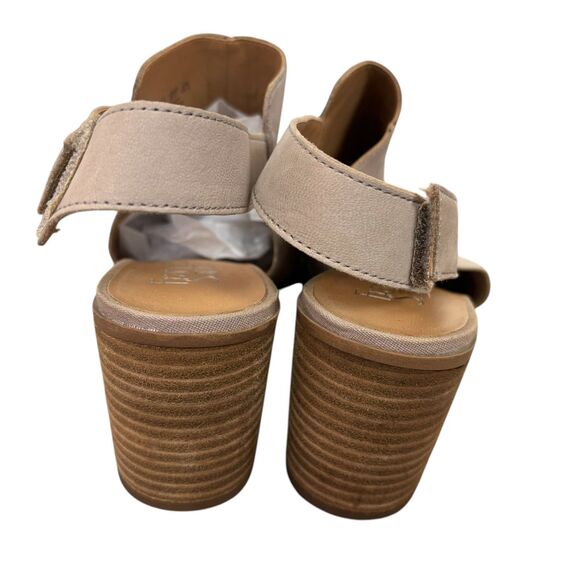 Franco Sarto Helix Peep Toe Sling Back Stacked Heel Sandal Women’s 9.5 Cashmere - Picture 8 of 8